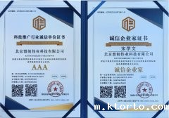 AAA科技推广行业诚信单位与AAA诚信企业家