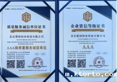 AAA质量服务诚信单位与AAA企业资信等级证书